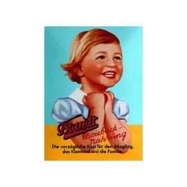 Brandt Marken Zwieback Mädchen Metal Magnet flat New 6x8cm VM020A