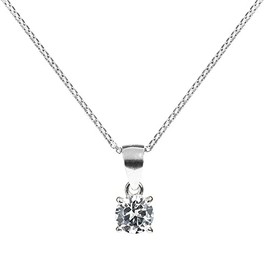 Gold Gala Necklace with Pendant 925 Sterling Silver Chain with Cubic Zirconia Pendant, Sterling Silver