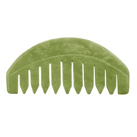 Healvian 1pc Jade Scalp Massage Comb for Care Relaxation and Circulation Comfortable Wide-tooth Design for Multi-part Massage Self-care Tool