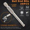 Hakkin 20pcs Ball End Allen Key Set 1/4” Hex Shank