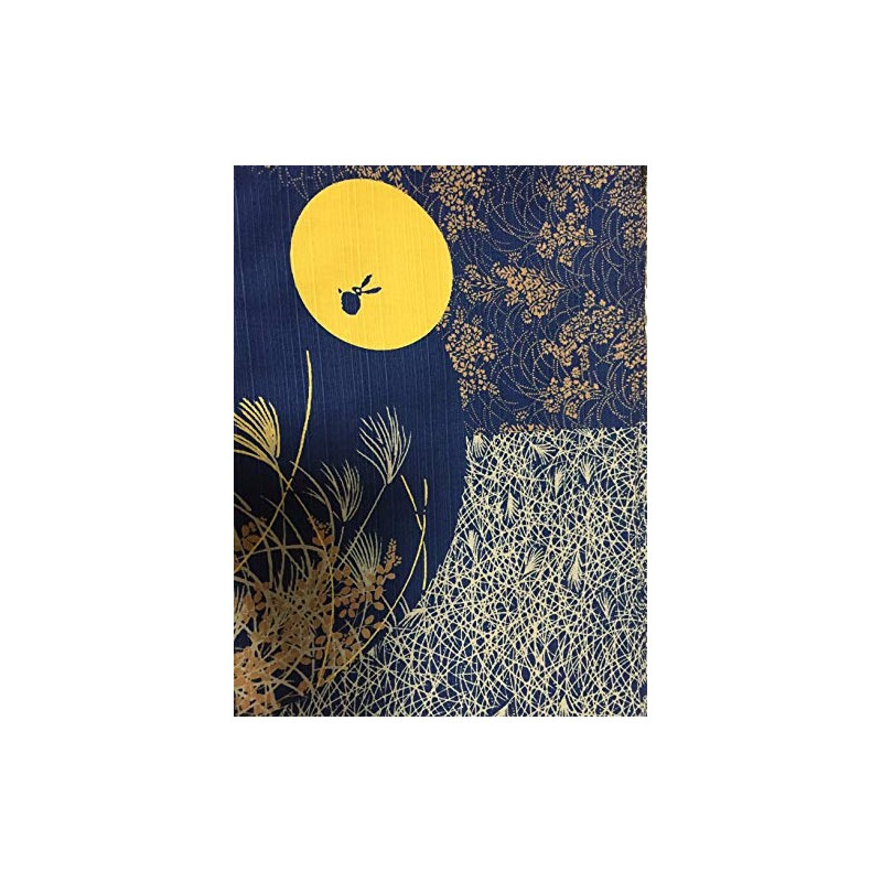 Furoshiki Wrapping Cloth Rabbit in The Moon Navy Base Motif