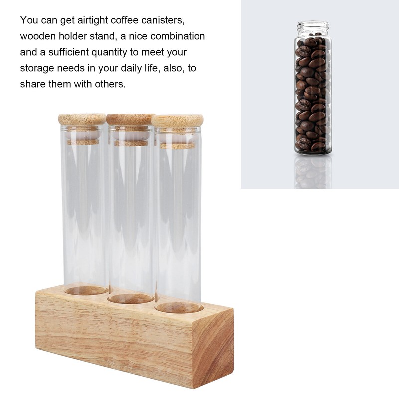 Coffee Bean Jars Canisters Coffee Storage Containers with Solid Wood