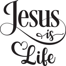 Jesus is Life Christian Religious Vinyl Decal Sticker for Car/Window/Wall (Yellow Gloss)