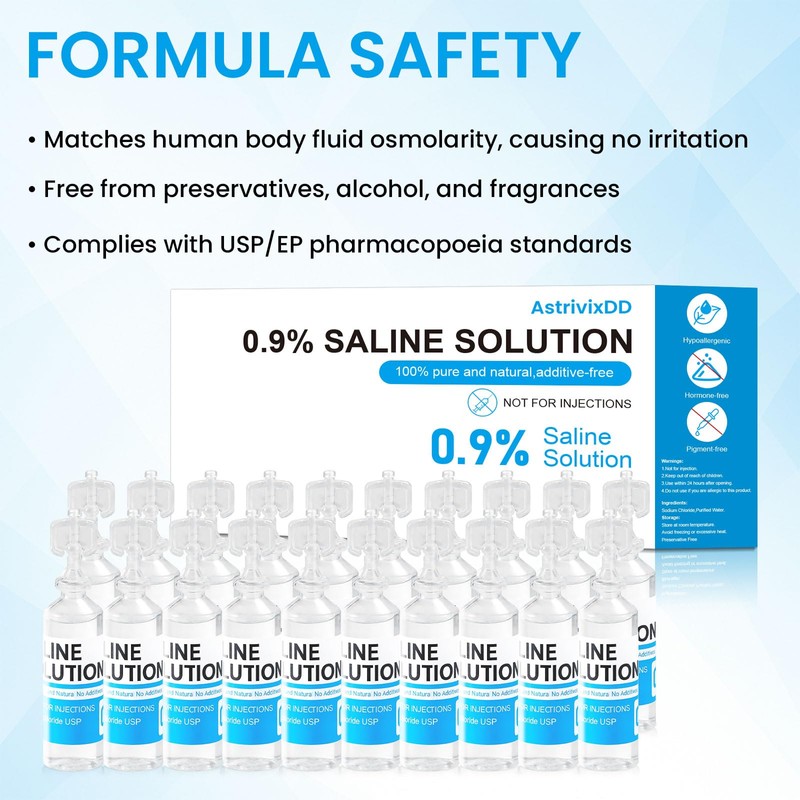 AstrivixDD 30 Pack 0.9% Saline Solution, Sodium Chloride Normal Solution