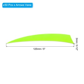 PATIKIL Arrows Vanes 50 Pack 5 Inch Arrow Turkey Feather Fletch Right Wing Fletching Fluorescent Green for DIY Target Shooting