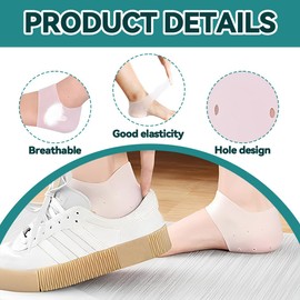 JUGUTA 4 Stück Fersenpolster, Fersenschutz, Dicke Einlagen Und Füllungen Für Zu Große Schuhe,Fersenkissen Für Schuhe, Selbstklebende Fersenhalter Gegen Blasen & Reibung (Beige)