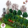 20pcs Model Trees Miniature Landscape Trees Scenery for Train Railroad