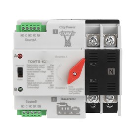 Dual Power Automatic Switch 2P 8KV 2 Modes Power Transfer Switch for Home Factory Office AC 220V