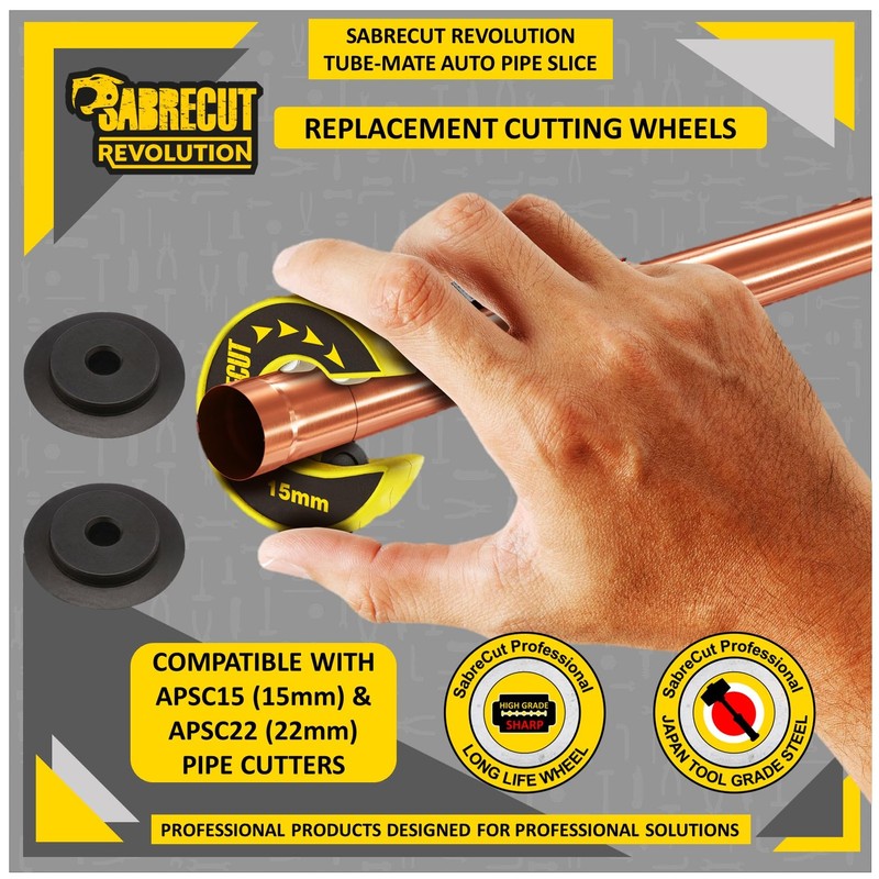 2 x SabreCut APSCWC01_2 Replacement Cutting Wheels for Automatic Pipe
