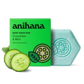 ANIHANA Vegan Gentle Body Cleanser Bar With Cucumber Mint 2.8 Oz Eco Friendly Spa Gift