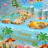Tropical Retirement Party Decorations,142pcs Retirement Decorations Tableware Set Include Aloha
