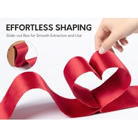 Keypan Christmas Ribbon Wired Red Satin Ribbon 2-1/2 Inch Double-Faced Gold Glitter for Christmas Tree Decoration, Wreath, Gift Wrapping, Home Decor 10 Yards