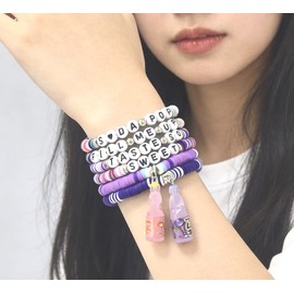 Sheliky Friendship Bracelets Clay Bead Bracelet Birthday Holidays BFF Gifts for Fans Decor Cosplay Costume Accessries (SET A)