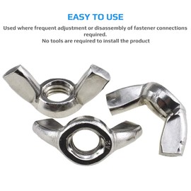 M8 Wing Butterfly Nut (Pack of 5) Zinc Plated Hand Twist Tighten Ear Hurricane Screws for Threaded Bolts – Fasteners Nuts Heavy Duty Accorting to Standard ISO965 DIN315 M8 Wingnuts (19mm x 38mm)