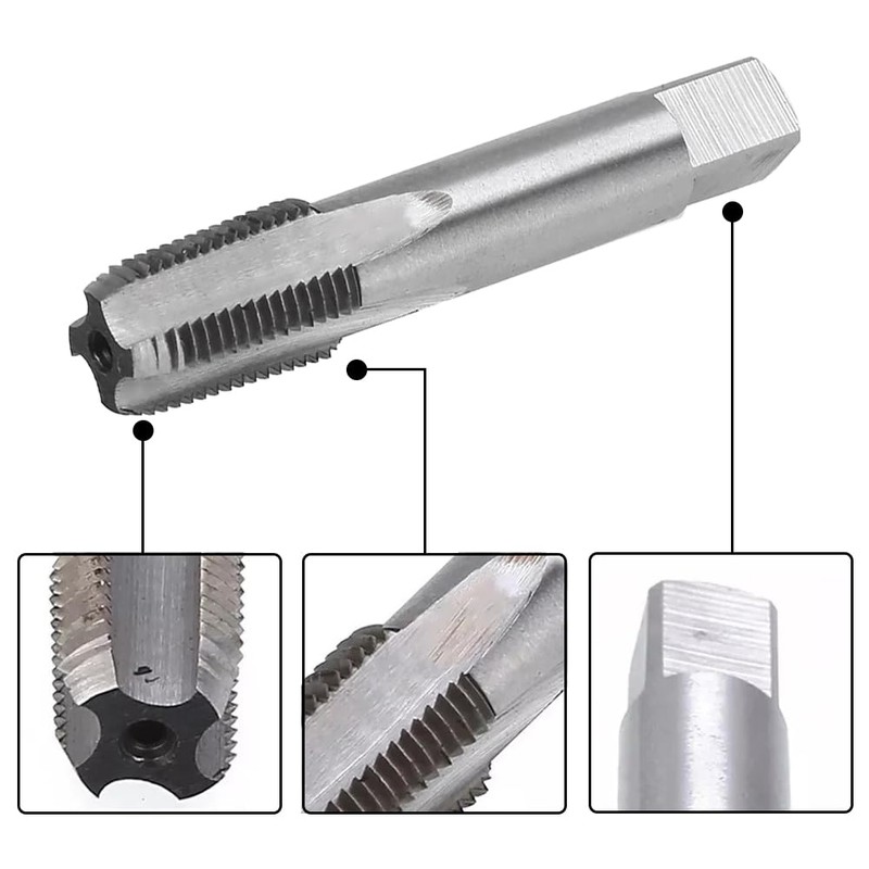 Kigauru 2Pcs NPT Tapered Pipe Thread Tap High Speed Steel