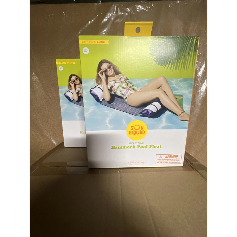 Sun Squad Inflatable Hammock Sun Squad Pool Float Navy &