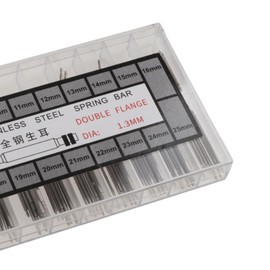 Frediuo 1 Box of Watch Spring Bar Connector Rods Metal Watch Buckle Fastening Pins for Watchmakers Watch Band Pins with Storage Box, 1.3mm