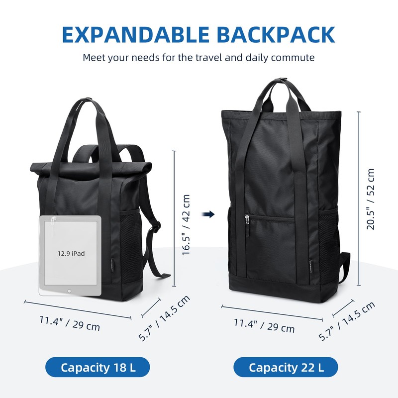 GOLF QUALITY Rolltop Backpack Women Men Backpack Bag 2 in
