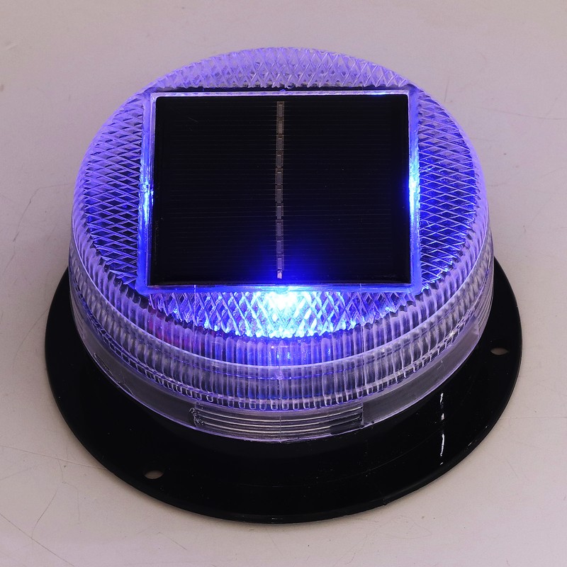 Solar Warning Light 6 LED Beads Red Blue Alternate Waterproof