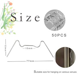50pcs W Clips for Greenhouse Glass Fitting Clips,Stainless Steel Greenhouse W Glazing Clips,Greenhouse Glass Support Clip Retaining Clips Spring Window Clips,Polycarbonate Greenhouse Clips for Glass