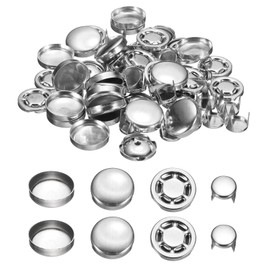 QUARKZMAN Pack of 20 Baseball Cap Button, 20 mm / 0.79 Inch Aluminium Hat Push Button Replacement Cap Top Cover Buttons for DIY Sewing Hat Clothing Making Accessories, Silver