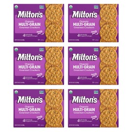 Milton's Craft Bakers Organic Multi-Grain Crackers - Multigrain Crackers, Certified Organic, Non-GMO Project Verified, Kosher, Savory & Sweet Taste, Great for Charcuterie Boards - 24 Oz (Pack of 6)
