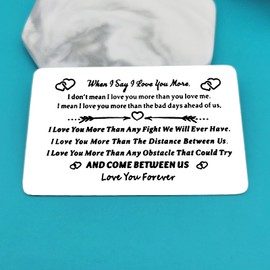 Engraved Wallet Card for Boyfriend Fiance Husband I Love You Gifts for Him Valentines Day Gifts Wedding Anniversary Christmas Birthday Gifts for Him Boyfriend