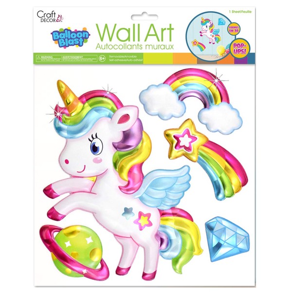 Unicorn Wall Decal Rainbow Wall Decal Unicorn Decal Unicorn Wall Art Unicorn Decor Unicorn Stuff for Girls Bedroom Decorations Girl Wall Decals Girls Decorations for Room 3D Prism Stickers Metallic