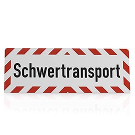 Betriebsausstattung24® Safety Sign "Schwertransport" | Magnetic Film Retroreflective Size (W x H): 29.7 x 10.5 cm | Heavy Transport | Car Sign | Safety Sign Motor Vehicles | Car