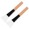 2pcs Facial Mask Brush Applicators for Women Soft Makeup Brushes for Even Application of Mud Masks Portable Skin Care Tools Natural Color