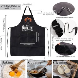MEIKIUP His and Hers Apron Couples Matching Gift His Greatest Adventure Her Greatest Discovery Funny Couples Apron Wedding Gift (His and Hers Apron-Sets-UK)
