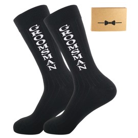 BUENWAZ Groomsmen Socks, Groomsman Dress Socks Gifts for Wedding Day 1 Pair Size 8-12