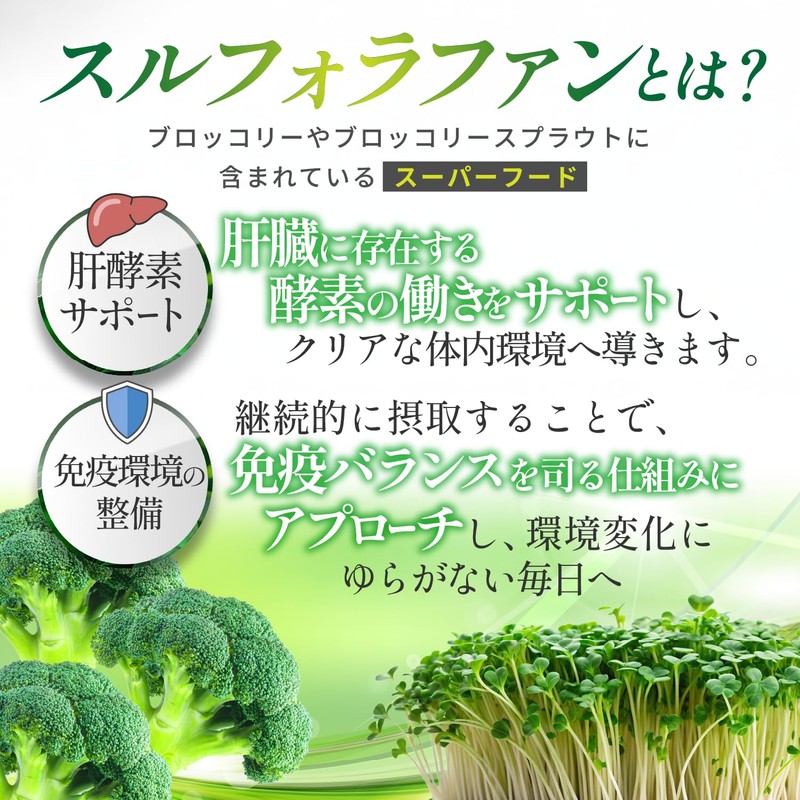 【大容量60日分xGABAでトータルサポート】スルフォラファン サプリ 60日分 国産ブロッコリー ＆ ブロッコリースプラウト 21,000mg配合 ギャバ GABA しじみ