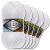 5 x Alize 100 g Burcum Klasik Wool (White 55)