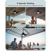 EDISHINE 30“ Outdoor Ceiling Fan with Light and Remote, IP66