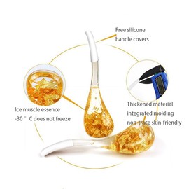 SEQ Gold Ice Globe Face Massager - Set of 2 Reusable Cryotherapy Cooling Globes for Depuffing, Toning & Brightening Skin - Spa Quality Face Massage Tool - All Skin Types