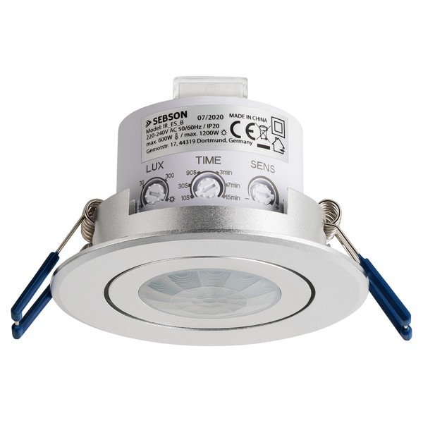 SEBSON 2x PIR Sensor Ceiling 360°, Flush Mounted, Infrared Motion