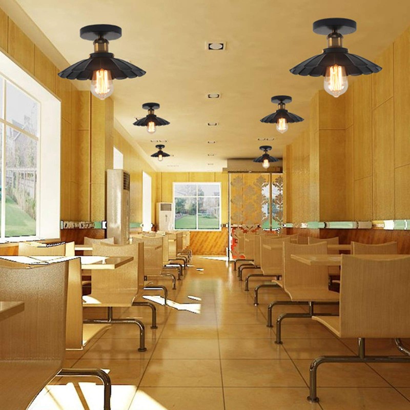 HTRUIYATY Ceiling Light Vintage Lamp Industrial Design E27 Umbrella Ceiling