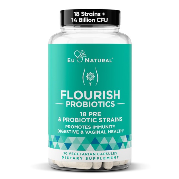 Flourish Probiotics + Prebiotics for Women – Gut and Digestion,