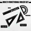 4 Pieces Aluminium Alloy Ruler Set, Metal Architect Scale Ruler