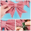 Pack of 12 12 x 15 cm Christmas Bows Pink
