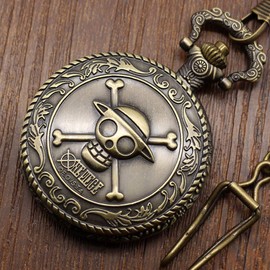 Men's or Women's Pocket Watch, Full Hunter Fashion One Piece Skull Quartz Pocket Watch Chain, Gift for Men or Women