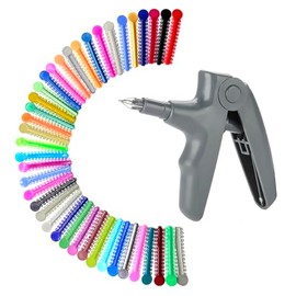 SNAWOP Kit De Ligaduras Para Ortodoncia Con Pistola De Ligaduras, 1040 Unidades, Bandas De Goma Multicolor Para Aparatos Dentales, Dispensador De Anillos De Ortodoncia Superelásticos