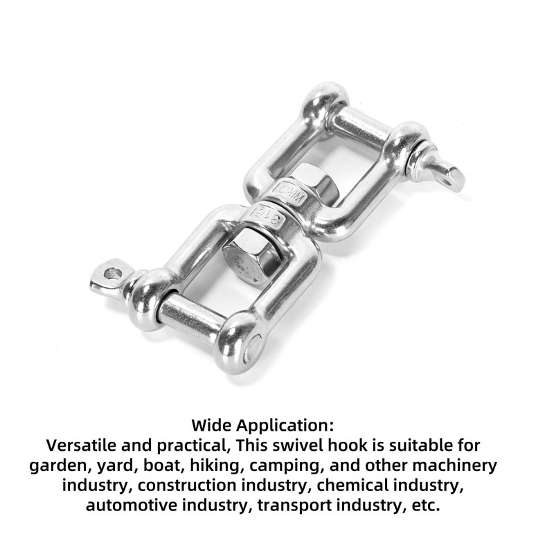 Ruimou 1Pcs 316 Stainless Steel Double Shackle Universal Swivel Ring
