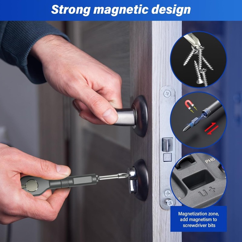 42 in 1 Magnetic Screwdriver Set, Multi Bit Ratcheting Screwdriver