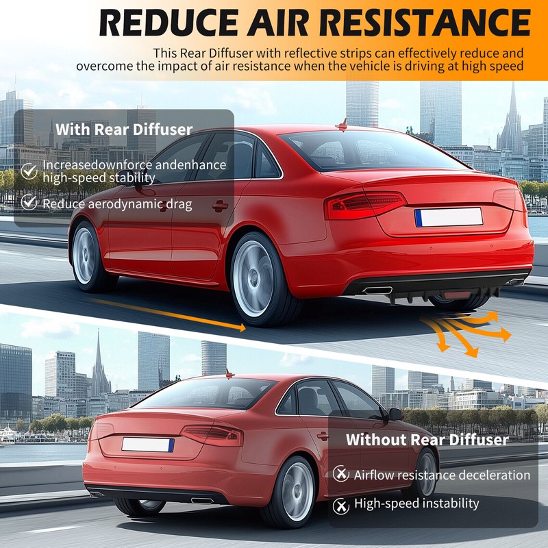 JMTBNO For Dodge Durango SRT R/T Rear Bumper Lip Diffuser