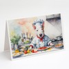 Caroline's Treasures Bull Terrier The Chef Greeting Cards Pack of