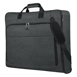 MATEIN Garment Bags for Hanging Clothes, Large Travel Suit Bag with Shoulder Strap for Business Trips, Foldable Luggage bag for Men Women, Wrinkle-Free Clothing Bags Suitcase for Traveling, Dark Grey