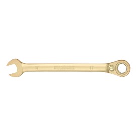 STARWORK 6-Point Metric 15° Offset GPlating™ Reversible, Non-Slip, Long Pattern, Ratcheting Combination Wrench 17mm
