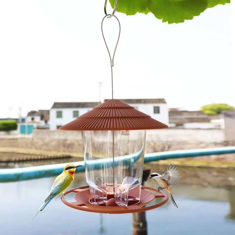 AIMALL Outdoor Hanging Bird Feeder 7.09x6.5in Plastic Feeder for Garden